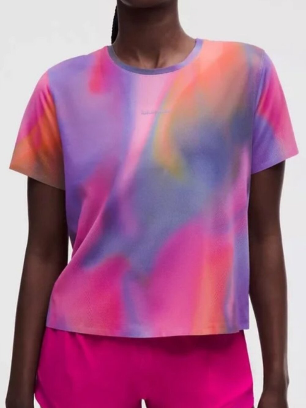 NWT Lululemon Women's Fast and Free Short Sleeve Shirt Speed Glow Multi Medium
